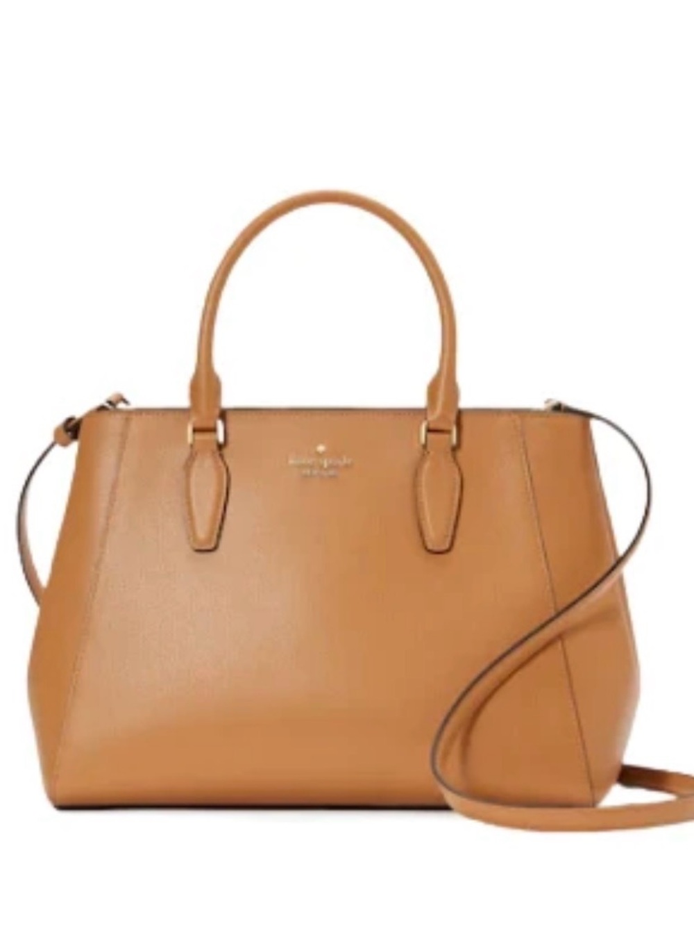kate spade Tan Kristi Bag with Pebbled Leather and Gold Hardware EUC